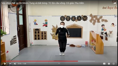 Vận động   Bật xa  - Giáo viên: Trần Thị Thu Hiền
